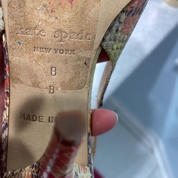 Kate Spade New York Womens Snakeskin Open Toe Stiletto Slingback Heels Sz 8 B - Picture 10 of 12